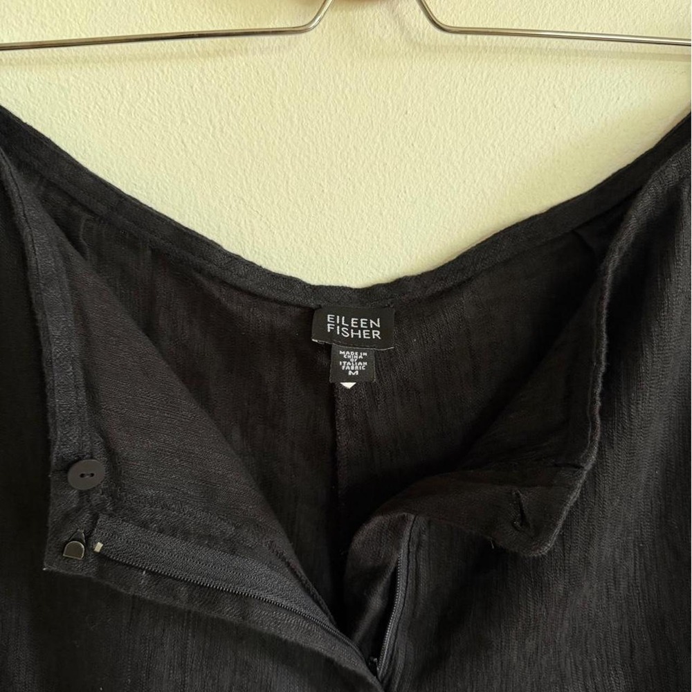 Eileen Fisher black linen pants with a relaxed fit